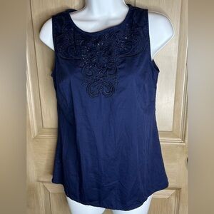 Banana Republic Blue Eyelet Tank Top XS